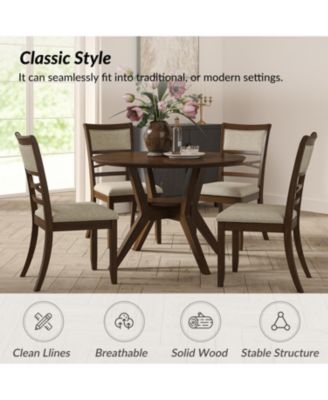 Set of 2 Solid Wood Felix Transitional  Dining Chair