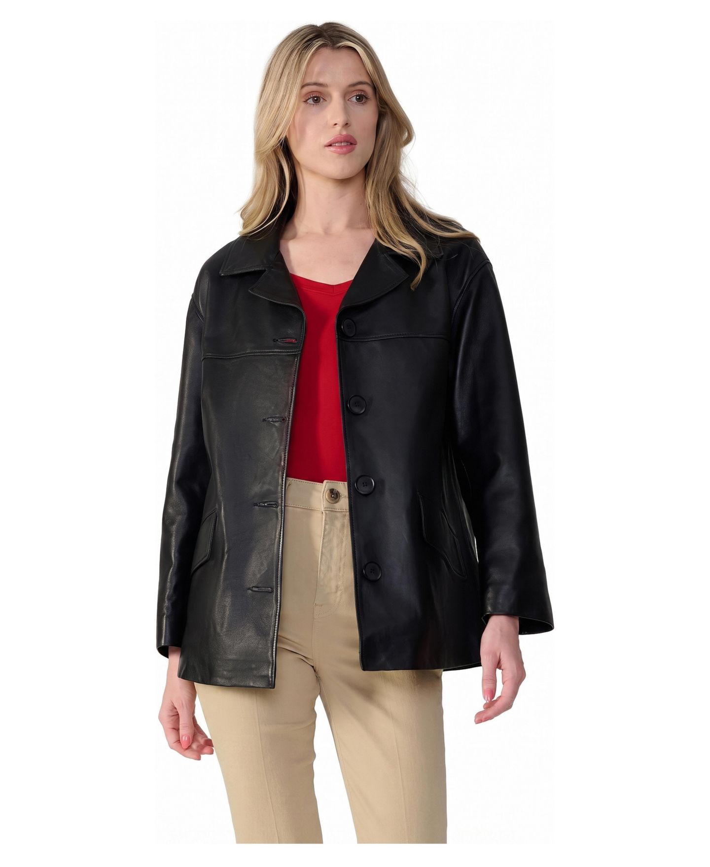 Женская куртка Furniq UK Colette Leather, цвет: Чёрный — фото 1