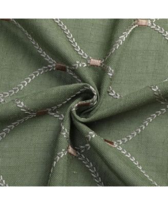 1 Piece Vienna Lux Embroidered Linen Blend Semi Sheer Grommet Window Curtain Panel - 84 in. Long