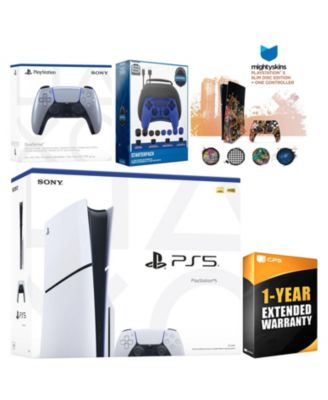 Playstation 5 Slim Disc with Extra Controller, Gamer Starter Kit and MightySkins Decal Voucher + 1 Year CPS Extended Warranty