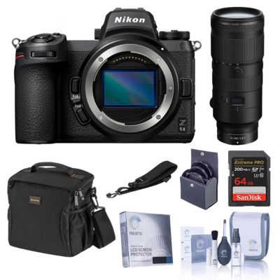 Z 6II Mirrorless Camera with f/2.8 VR S Lens,U3 SDXC Memory Card,Multi-Device Shoulder Bag,Filter Kit with UV,Glass Screen Protector for the