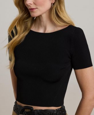Women's Cropped Short-Sleeve Sweater