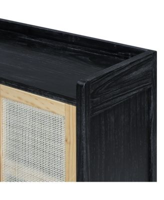 Streamdale Rustic Sideboard with Rattan Doors & Adjustable Shelves