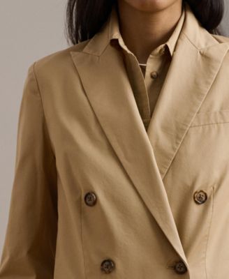 Women's Double-Breasted Cotton Twill Blazer