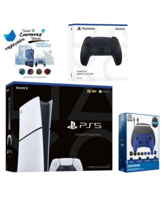 PlayStation 5 Slim Digital with Extra Cosmic Red Controller, Pro Gamer Starter Kit and MightySkins Decal Voucher