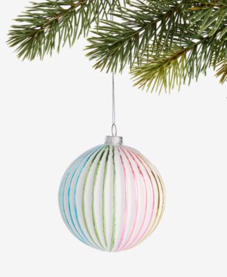 Pastel Shine Rainbow Textured Ball Ornament, Macy's Exclusive