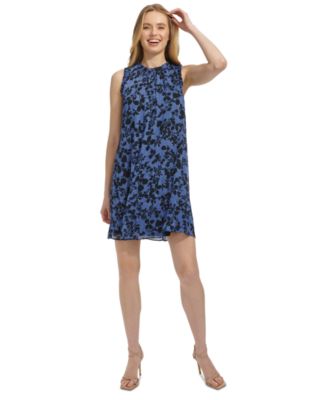Tommy Hilfiger - Women's Printed Ruffle-Trim Shift Dress