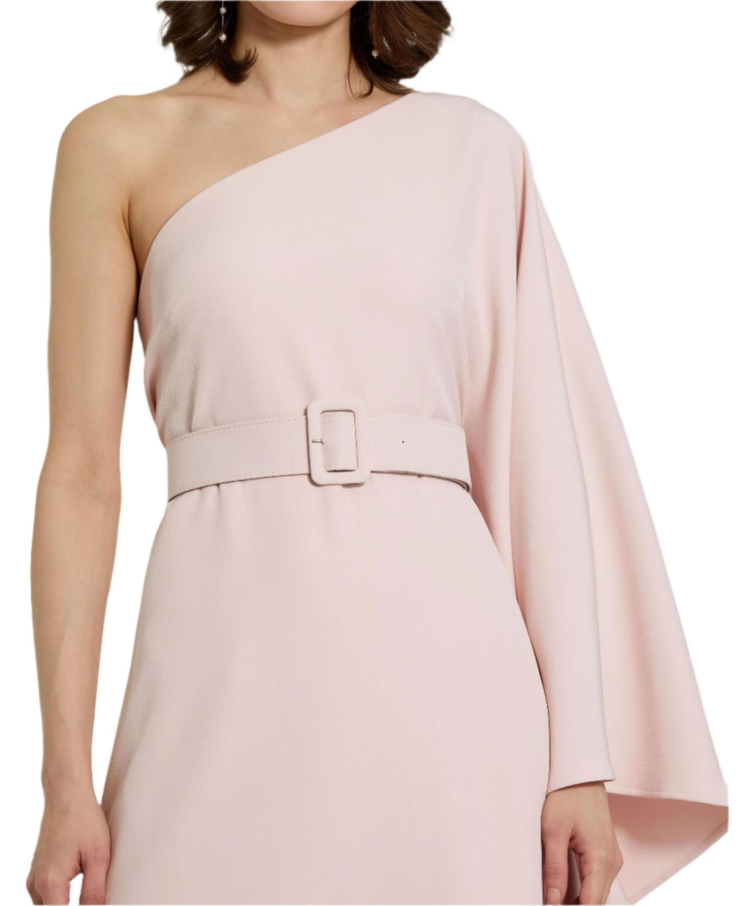 Women's Crepe One Sleeve Belted Kaftan Dress