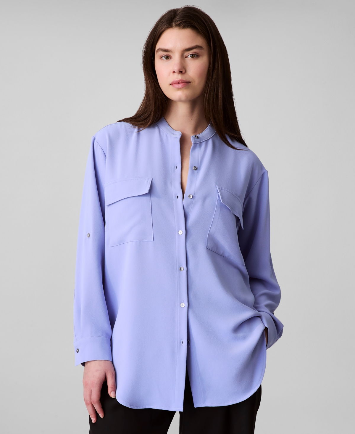 Calvin Klein Women's Crepe Relaxed Button-front Shirt