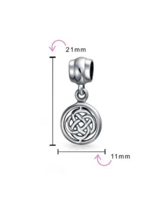 Set of 2 Romantic Celtic Love Knot Infinity Dangle Charm Bead Sterling Silver