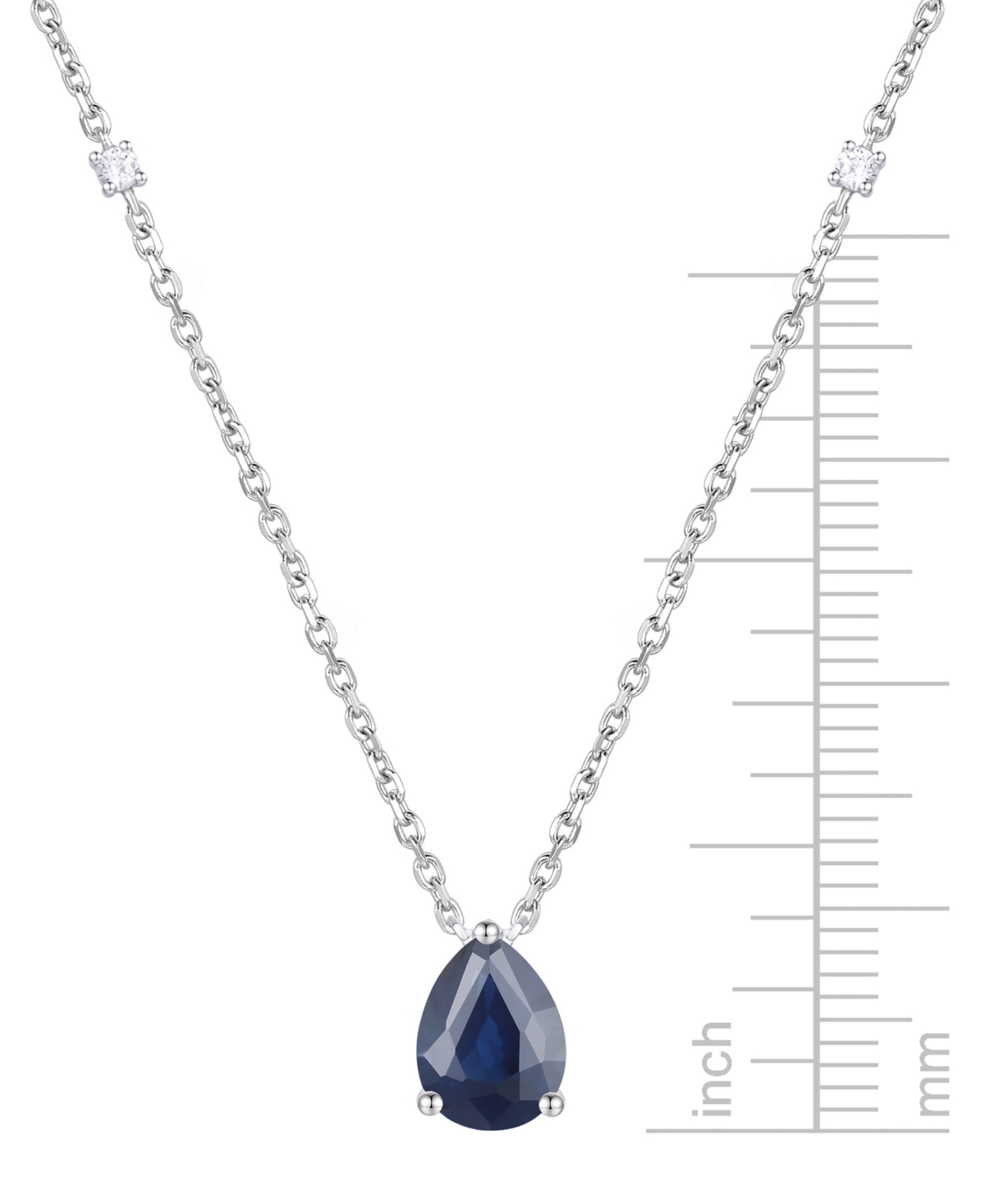 MACY'S EMERALD (1 CT. T.W.) & DIAMOND (1/20 CT. T.W.) 17" PENDANT NECKLACE IN 14K GOLD (ALSO IN RUBY AND SA 