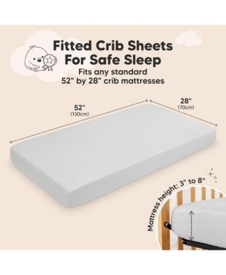 2pk Aereo Fitted Crib Sheets for Boys, Girls, 52x28 Standard Baby Crib Mattress Sheets, Bamboo Viscose Cotton