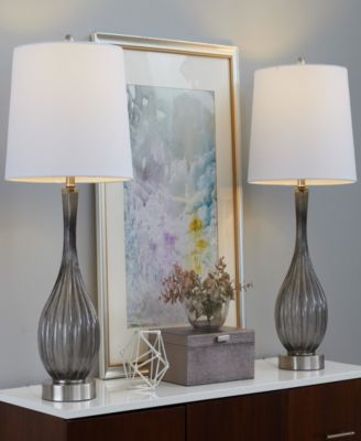 27" Glass Jenny Contemporary Table Lamp, Set of 2