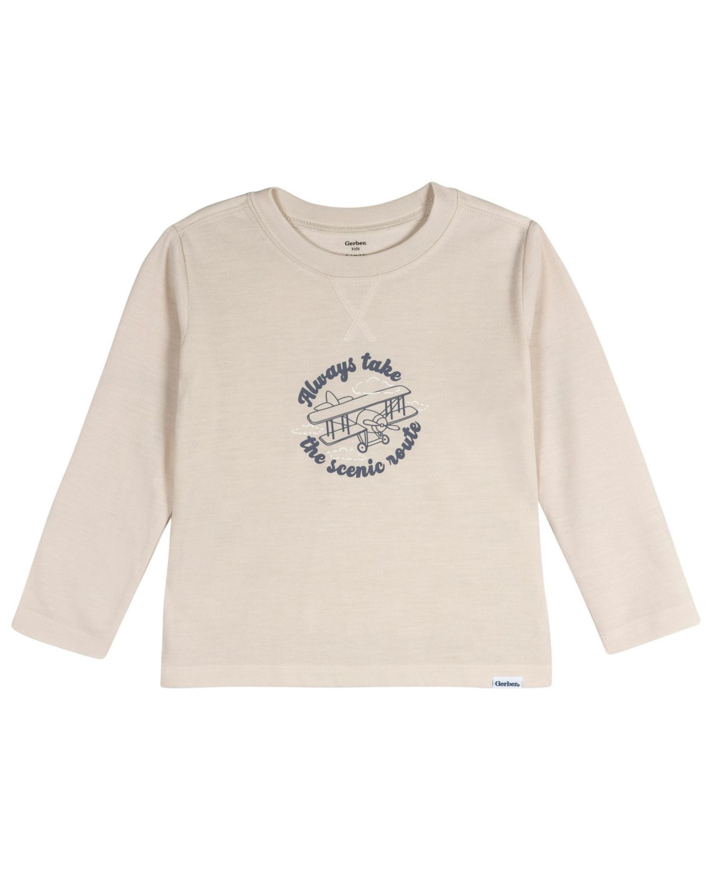 Gerber Toddler Boys 2-Piece Long Sleeve Top and Comfy Pajama Pant Set, Camp, 5T, цвет: Airplane — фото 2