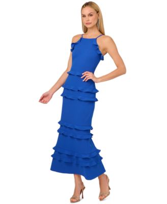 Women's Tiered-Ruffle-Trim Crepe Dress