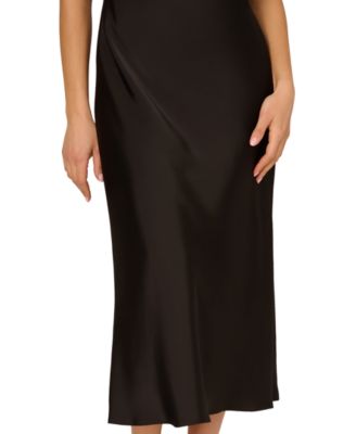 Women's Stretch Satin Midi Dress