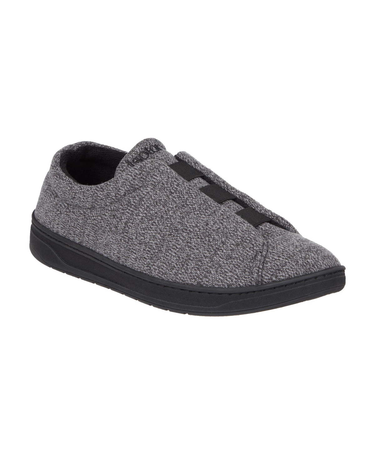 Men's Heathered Knit Brady Closed Back Slippers - Black
