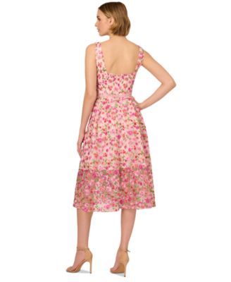 Women's Floral-Embroidered Square-Neck Dress