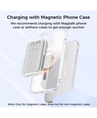10000mAh Magnetic Power Bank w/ Stand- 3 Cables & Wireless Charging