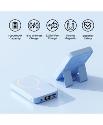 10000mAh Portable Magnetic Wireless Charge Power Bank w/ Phones Stand