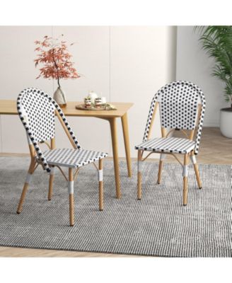 French Bistro Chair Set of 2 with Galvanized Metal Framex