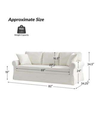 Israel Traditional Slipcovered Sofa with Solid Leg