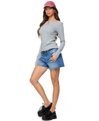 Women's Helaine Waffle Henley T Shirt