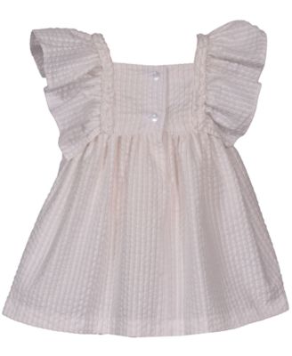 Baby Girls Flutter Sleeve Seersucker Dress