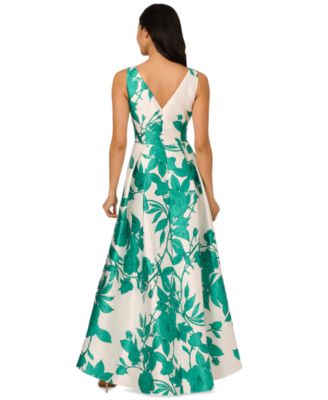 Adrianna Papell Women's High-Low Floral-Print Gown