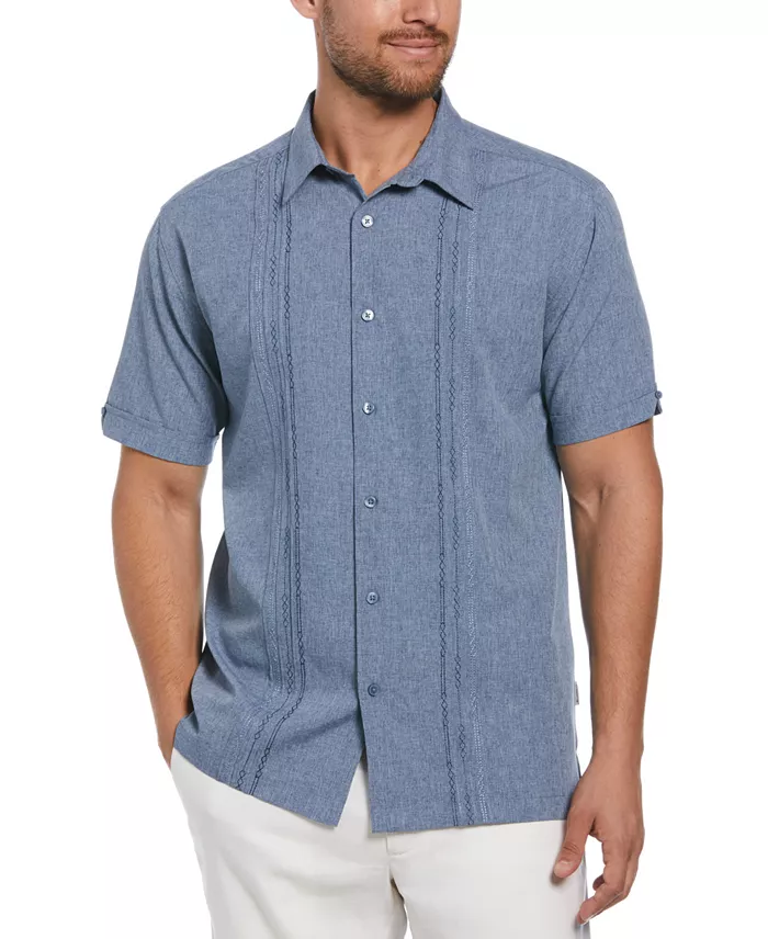 Men's Geo Embroidered Panel Chambray Shirt - thumbnail 5