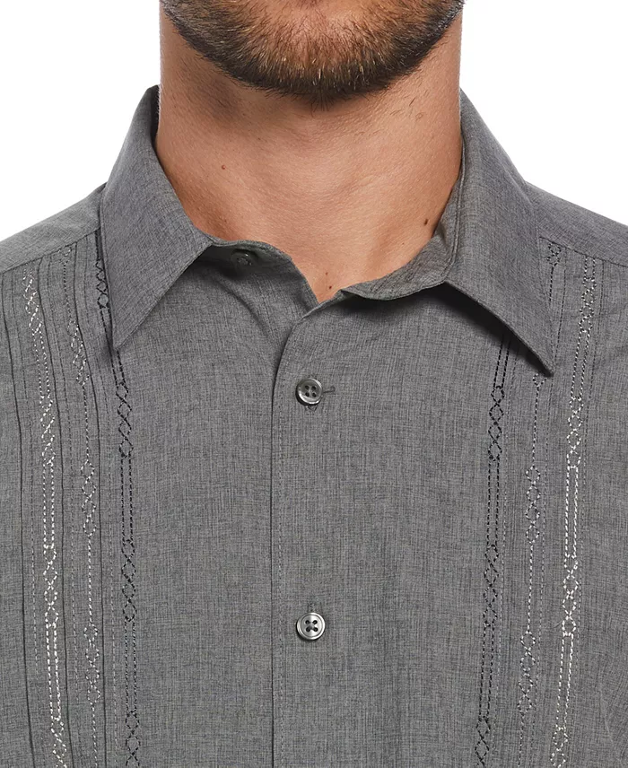 Men's Geo Embroidered Panel Chambray Shirt - thumbnail 4