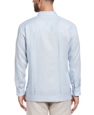 Men's 100% Linen Long Sleeve 4 Pocket Guayabera Shirt