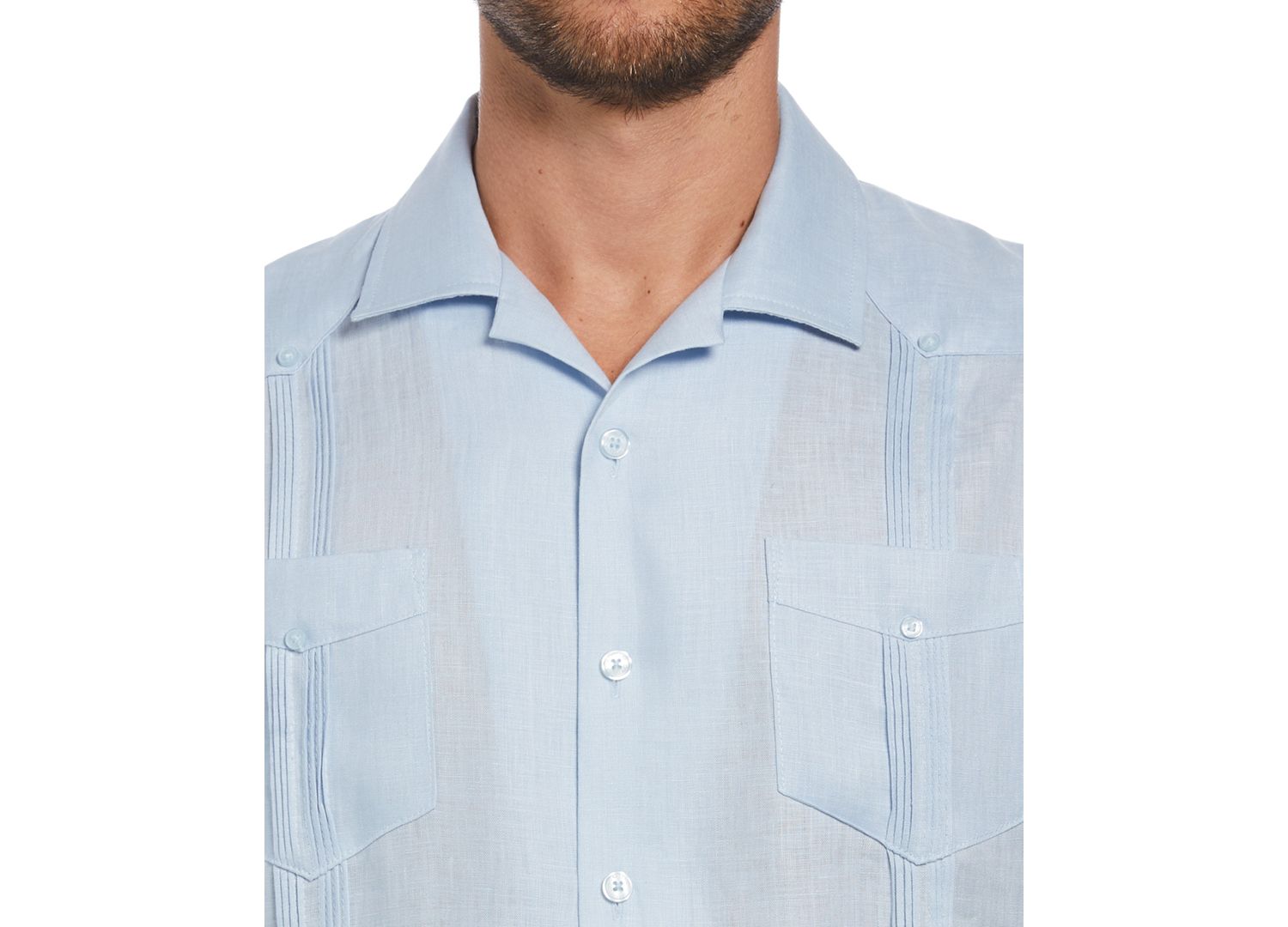 Men's 100% Linen Short Sleeve 4 Pocket Guayabera Shirt