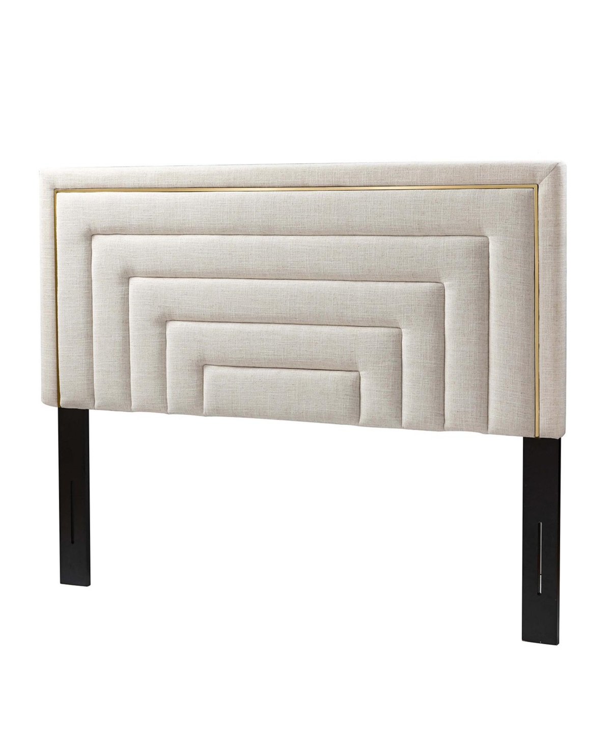 Fabius Contemporary Upholstered Tufted Headboard with Adjustable Wall-Mounted Silent Support Feet - White
