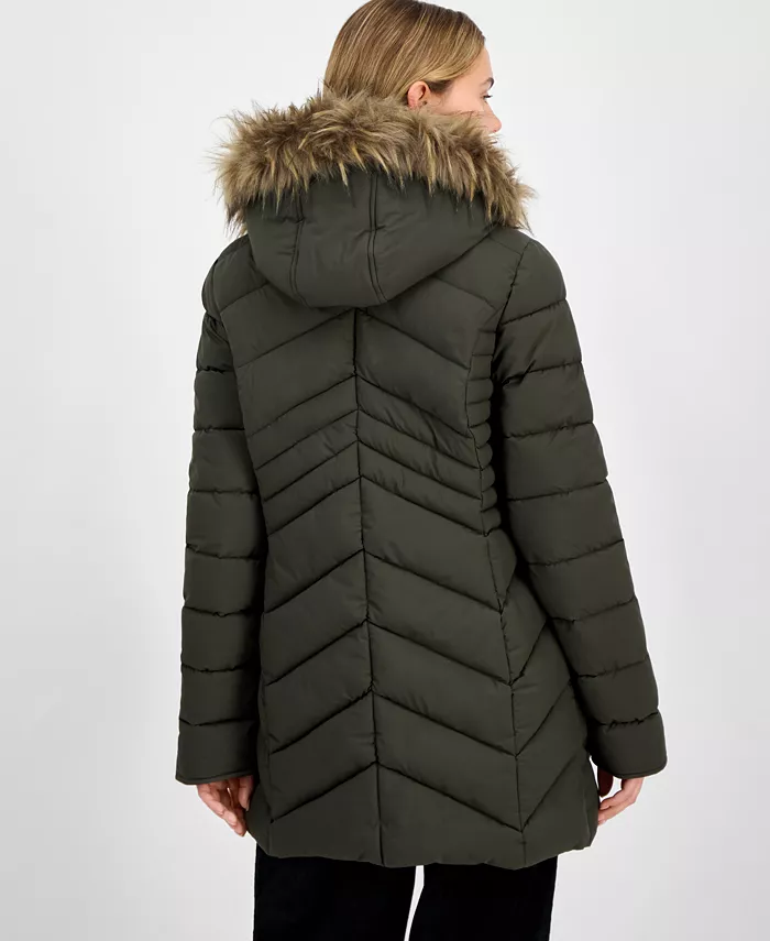 Juniors' Faux-Fur Hooded Puffer Coat - thumbnail 7