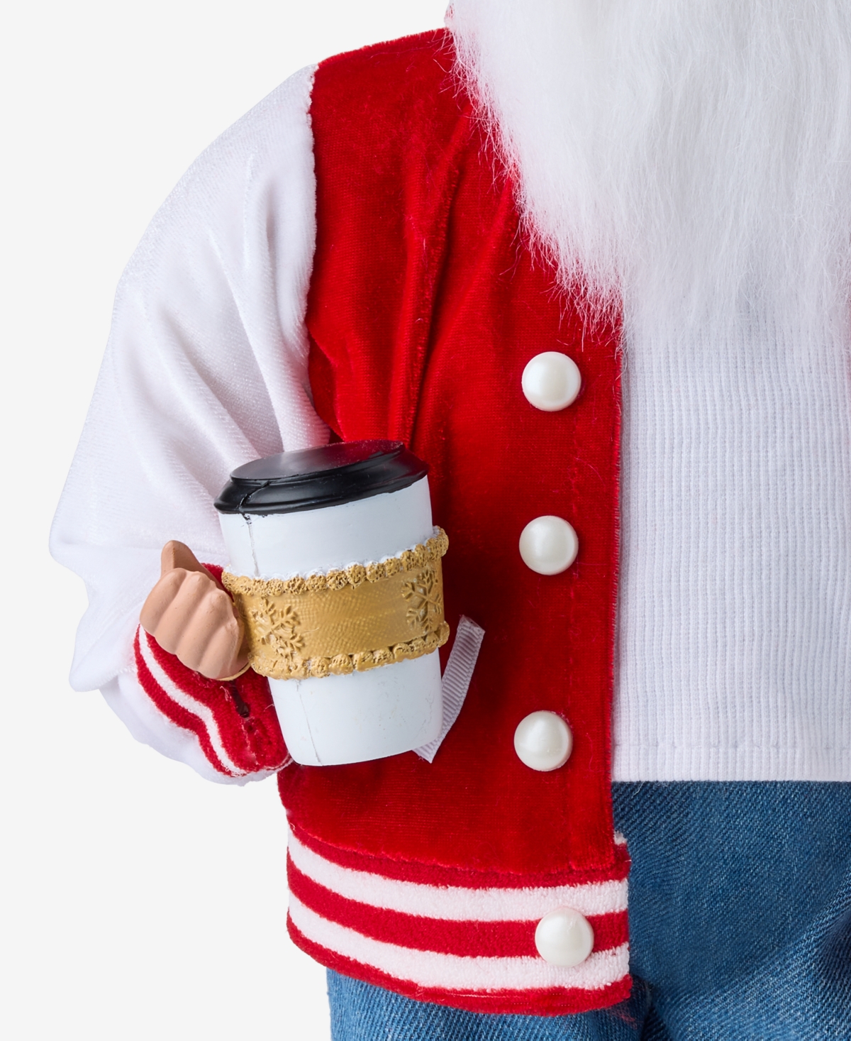 Holiday Lane Whimsy Caucasian Varsity Jacket Santa, Macy's Exclusive