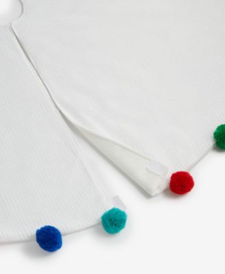 Whimsy White Tree Skirt With Pom Poms, Macy's Exclusive 