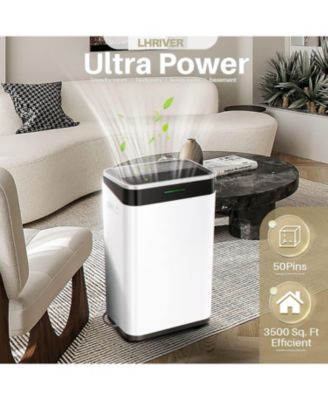 3,500 sq. ft Dehumidifiers for Home, 50 Pints Dehumidifier with Drain Hose, 24 Timer, Overheat Protection, Ideal for Bedrooms, Basements, Bathrooms, and Laundry Rooms