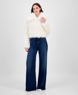 Maralyn & Me - Juniors' Cropped Faux-Fur Coat