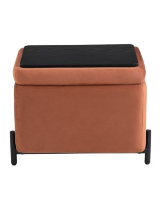 24" Velvet Kyoto Small Storage Ottoman