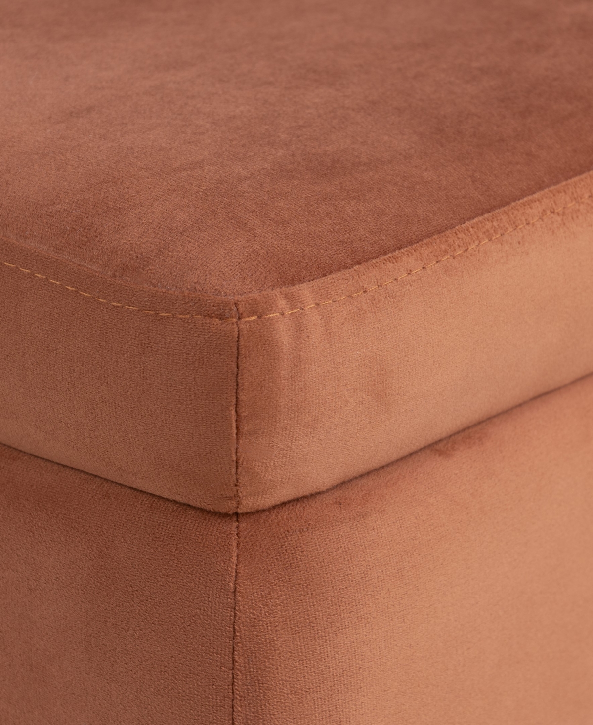 Lifestyle Solutions 24" Velvet Kyoto Small Storage Ottoman In Brown