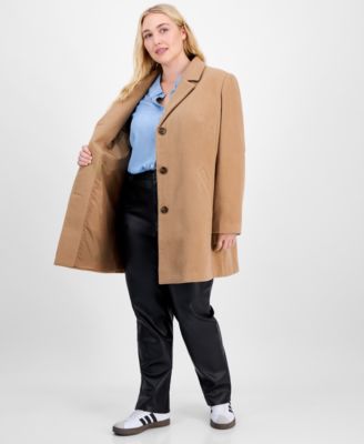 Trendy Plus Size Single-Breasted Walker Coat