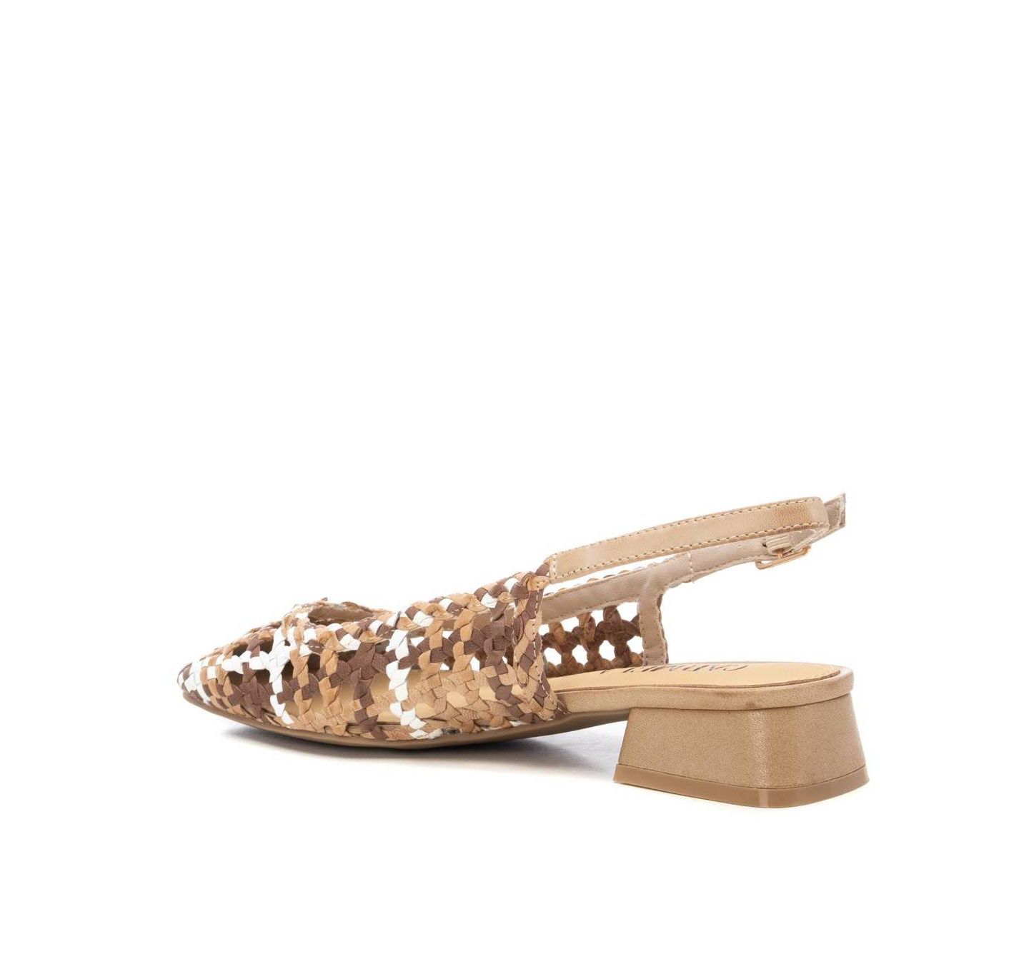 Женские сандалии XTI Carmela Leather Slingback Braided, цвет: Бежевый — фото 4