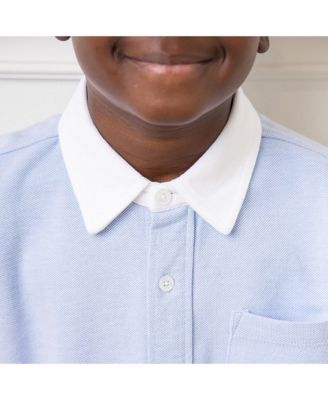 Boys Long Sleeve Pique Button Down Shirt