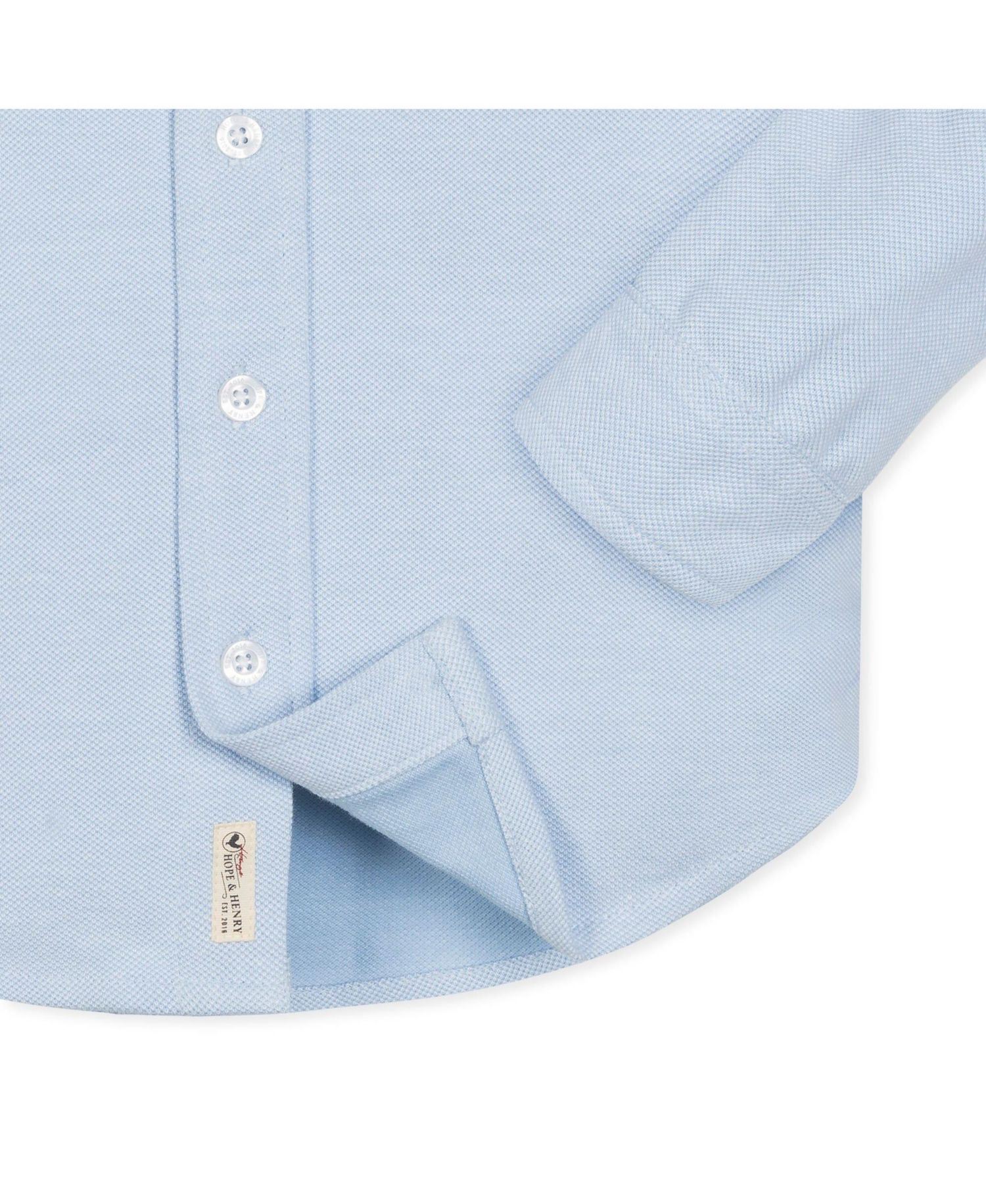 Hope and Henry Boys' Long Sleeve Pique Button Down Shirt