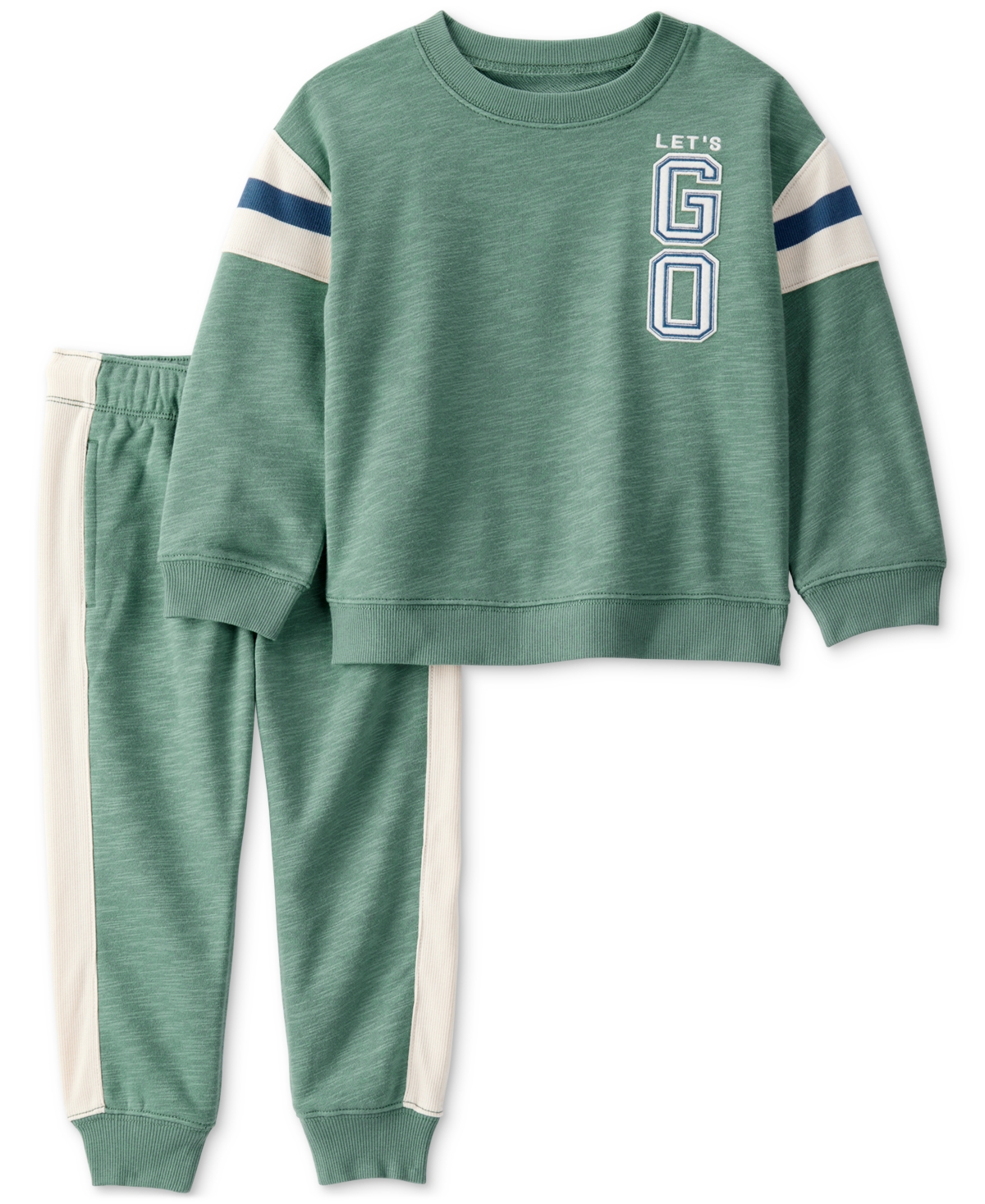 Carter's Toddler Boys 2-pc. French Terry Sweatshirt & Pull-on Joggers Set In Green