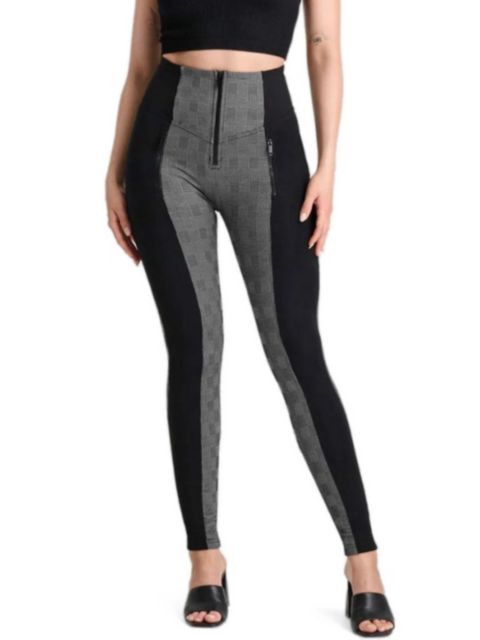 Женские брюки Freddy Mosaic Weave High-Rise Sculpting Skinny, цвет: Серый