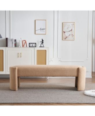 Streamdale Elegant and Simple Long - shaped Ottoman Bench, Light Camel