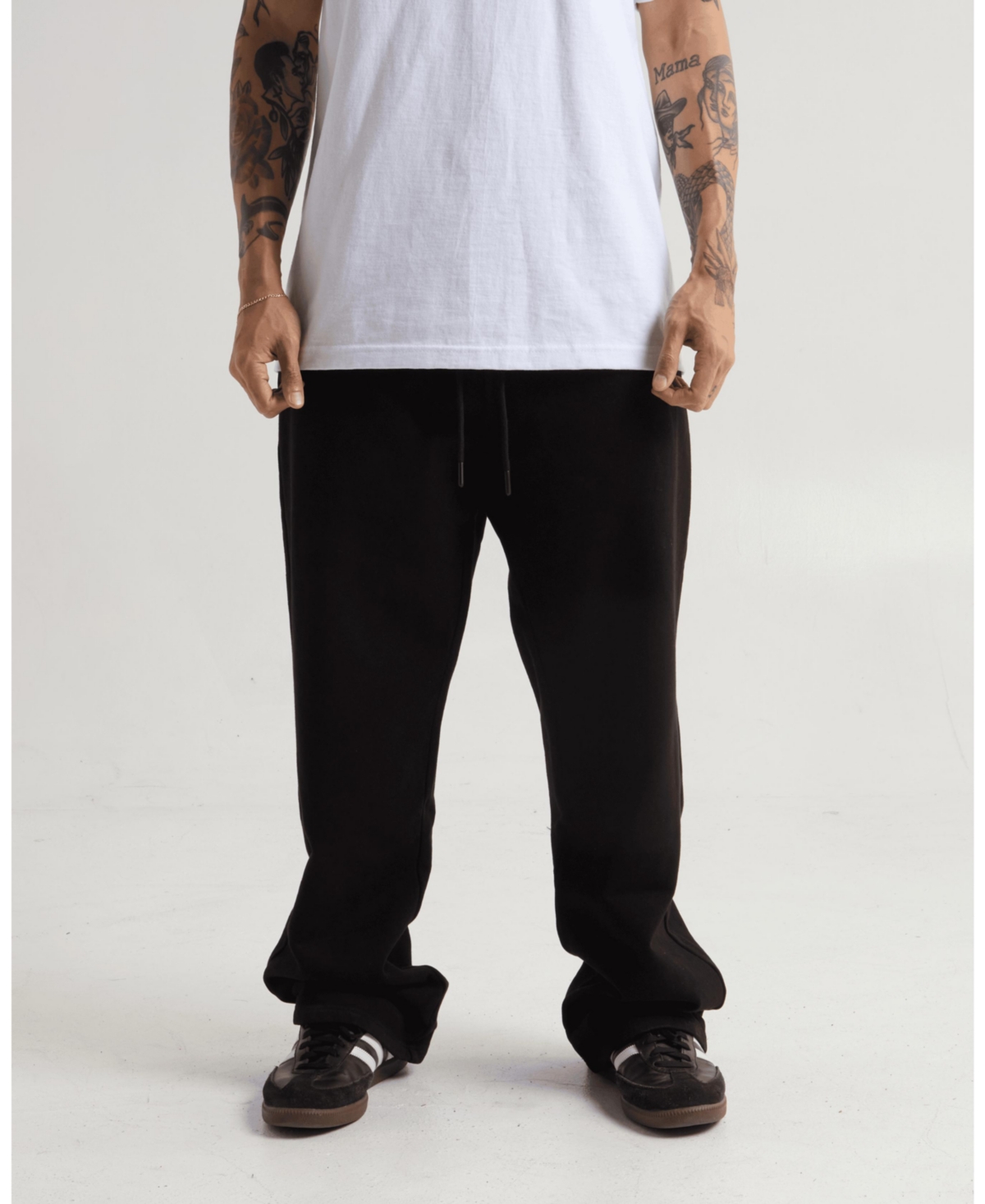 Men's Garment Dye Straight Leg Sweatpants - Black