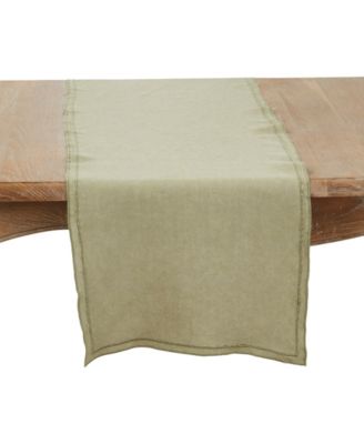 Stonewashed Overlock Edge Table Runner, 16" x 72"